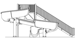 Fiberglass Water Slide Model 1820 plan view
