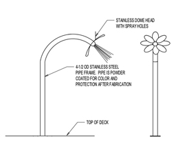 Daisy Spray Pole Model 1800-30 plan view