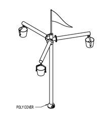 3 Bucket Model Tumbling Buckets Model 1800-50-3 plan view