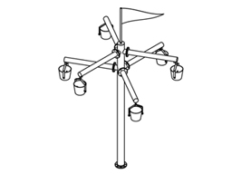 6 Bucket Model Tumbling Buckets Model 1800-50-6 plan view