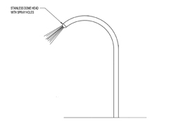 Angled Spray Pole Model 1800-86 plan view