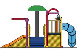 Water Play Structure Model 2702-105 plan view