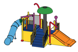 Water Play Structure Model 2702-105 plan view