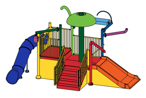 Water Play Structure Model 2702-106 plan view