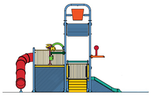 Water Play Structure Model 2702-107 plan view