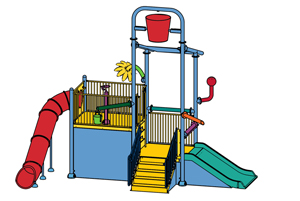 Water Play Structure Model 2702-107 plan view