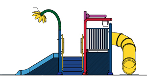 Water Play Structure Model 2702-108 plan view