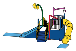 Water Play Structure Model 2702-108 plan view