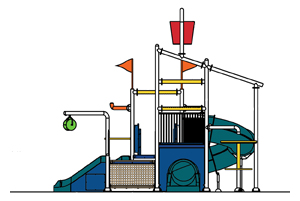 Water Play Structure Model 2704-103 plan view