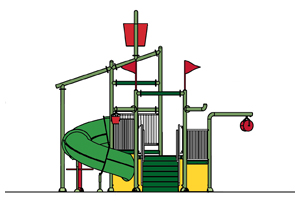 Water Play Structure Model 2704-104 plan view