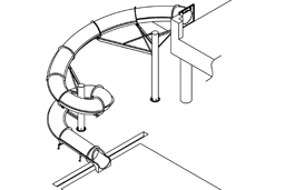 Closed Fiberglass Flume Landscape Slide plan view Model: Riley