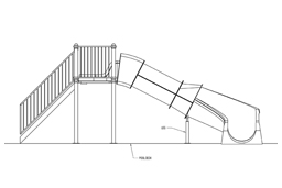 Closed & Open Flume Landscape Slide Model: 2200 Plan View