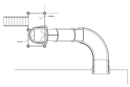 Closed & Open Flume Landscape Slide Model: 2200 Plan View