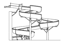 Closed & Open Flume Landscape Slide Model: Kaufman 1 plan view