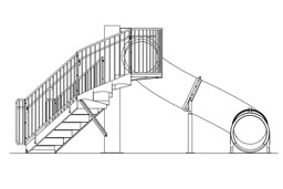 Single Polyethylene Flume Pool Slide Model 1676