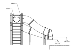 Double Flume Drop Slide Pool Slide Model 5019 plan view