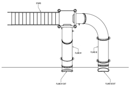 Double Flume Drop Slide Pool Slide Model 5019 plan view