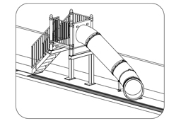 Single Polyethylene Flume Pool Slide Model 7006 plan view