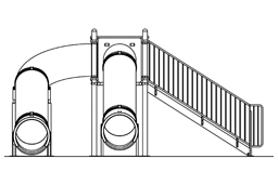 Double Flume Pool Slide Model 9114 plan view