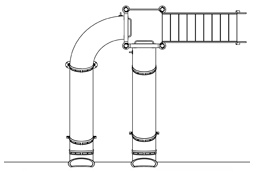 Double Flume Pool Slide Model 9114 plan view