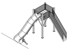 Drop Slide Pool Slide Model 1801 plan view