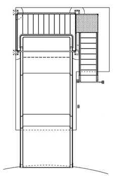 Fiberglass Pool Slide Model 2100 plan view