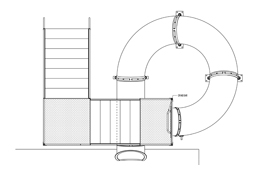 Single Polyethylene Flume Pool Slide Model 1677 plan view