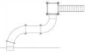 Single Polyethylene Flume Pool Slide Model 9211 plan view