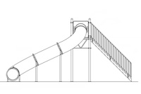 Single Polyethylene Flume Pool Slide Model 9211 plan view