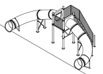 Double Flume Pool Slide Model 9305 plan view