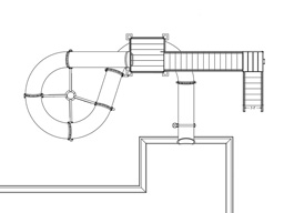 Polyethylene Flume Water Slide Model 1608 plan view