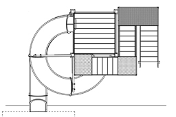 Closed Fiberglass Flume Water Slide Model 1615-32 plan view