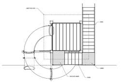 Polyethylene Flume Water Slide Model 1616 Spiral Stairs Plan View