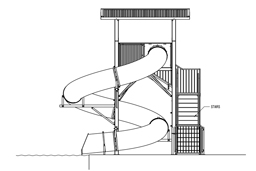 Polyethylene Flume Water Slide Model 1616 Spiral Stairs Plan View Polyethylene Flume Water Slide Model 1616 Spiral Stairs Plan View