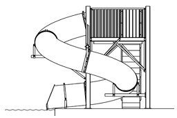 Polyethylene Flume Water Slide Model 1656 plan view