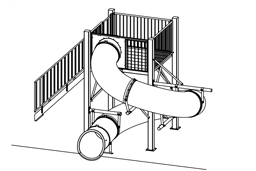 Polyethylene Flume Water Slide Model 1656 plan view