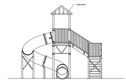 Polyethylene Flume Water Slide Model 1663 plan view