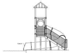 Polyethylene Flume Water Slide Model 1663 plan view