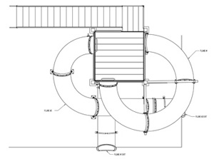 Double Polyethylene Flume Water Slide Model 1678 plan view