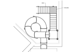 Closed Flume Fiberglass Water Slide Model 1688-32 plan view