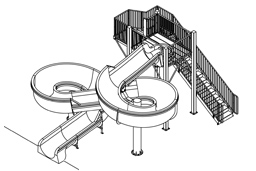 Fiberglass Water Slide Model 1820 plan view