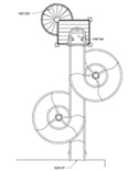 Fiberglass Water Slide Model 1822  Plan View Spiral Stairs