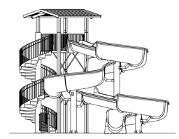 Fiberglass Water Slide Model 1830 plan view