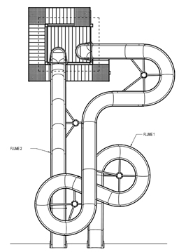 Fiberglass Water Slide Model 1873 plan view