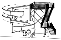 Fiberglass Water Slide Model 1888 plan view