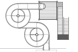 Fiberglass Water Slide Model 1888 plan view