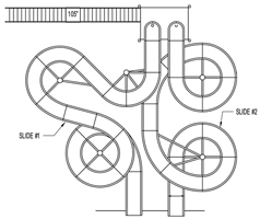 Double Fiberglass Water Slide Model 1900 Plan View