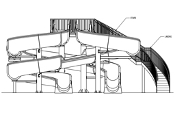 Double Fiberglass Water Slide Model 1907 plan view