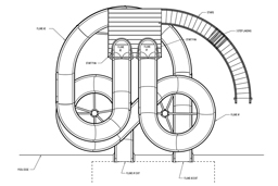 Double Fiberglass Water Slide Model 1907 plan view