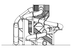 Combination Flume Water Slide Model 1914 Plan View